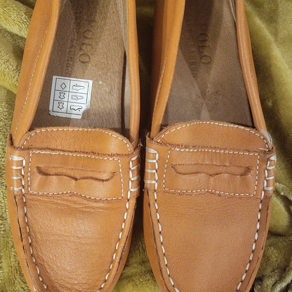 Polo Ralph Lauren Telly Leather Boat Driver Slip on Shoes